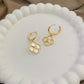 Starburst Floral Hoop Earrings - Gold Plated
