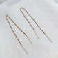 Rose-Gold Plated Double Thread Sterling Silver Stud Earrings