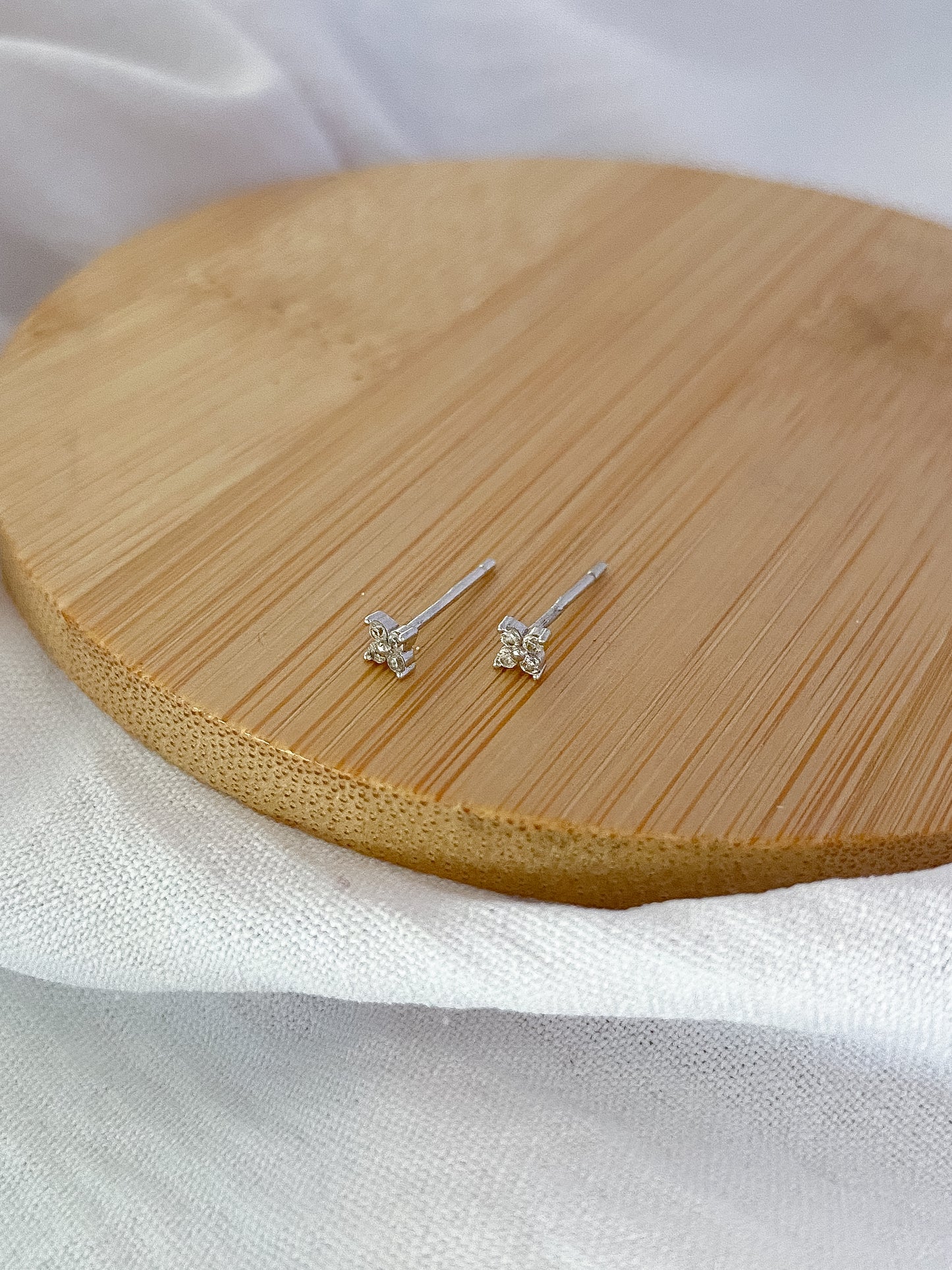 Sterling Silver Fine Flower Earring Studs
