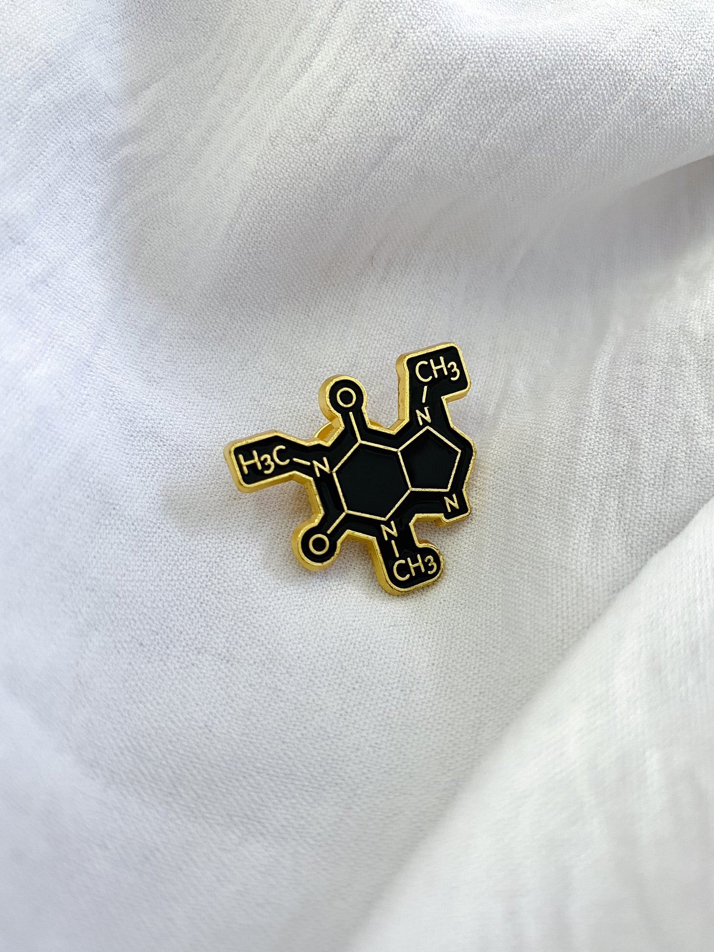 Caffeine Molecule Pin