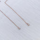 Rose-Gold Plated Diamanté Thread Sterling Silver Stud Earrings