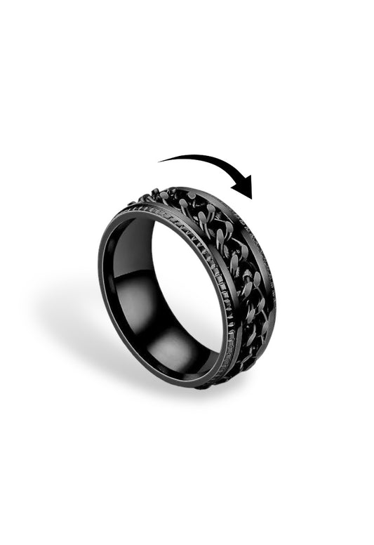 Chain Fidget Ring: Black-on-Black