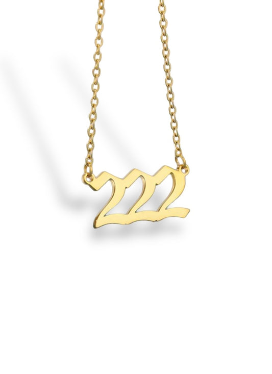 Angel Number 222 Necklace - Gold