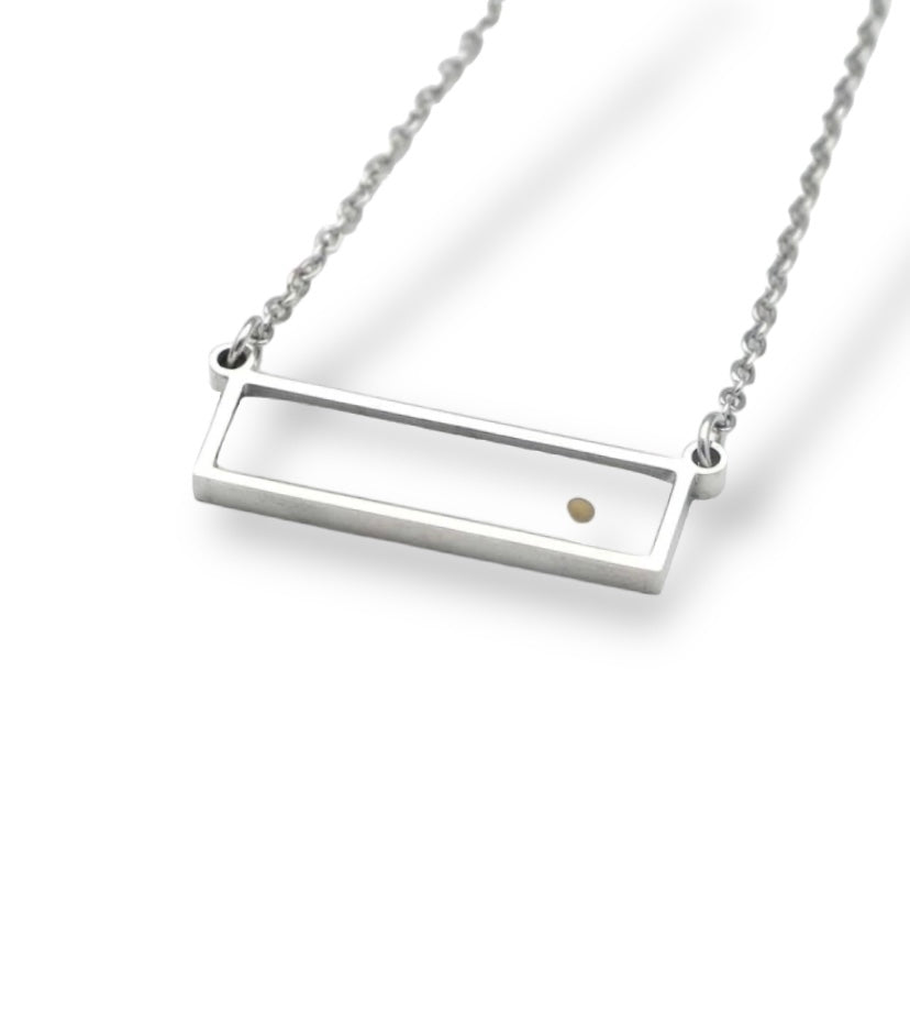Mustard Seed Bar Necklace - Silver