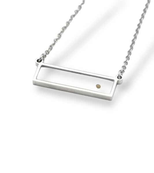 Mustard Seed Bar Necklace - Silver