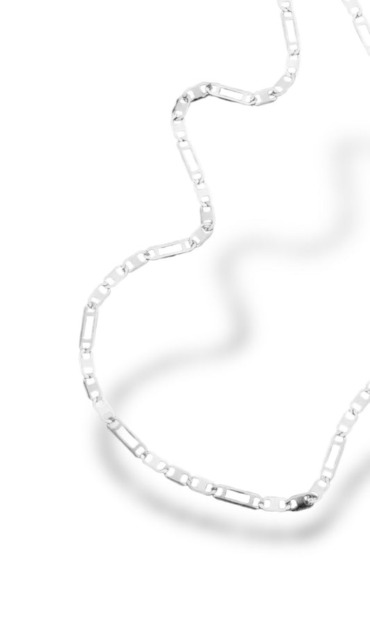 Flat Link Chain Necklace - Silver