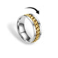 Chain Fidget Ring: Gold-On-Silver