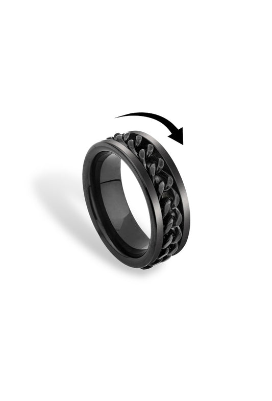 Chain Fidget Ring: Black-on-Black