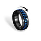 Chain Fidget Ring: Blue-on-Black