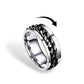 Chain Fidget Ring: Black-on-Silver