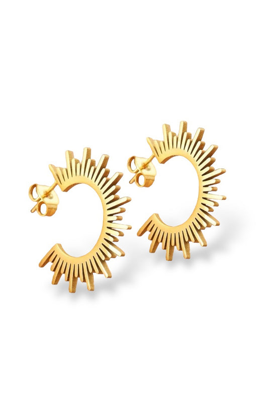 Sun Hoop Earrings - Gold