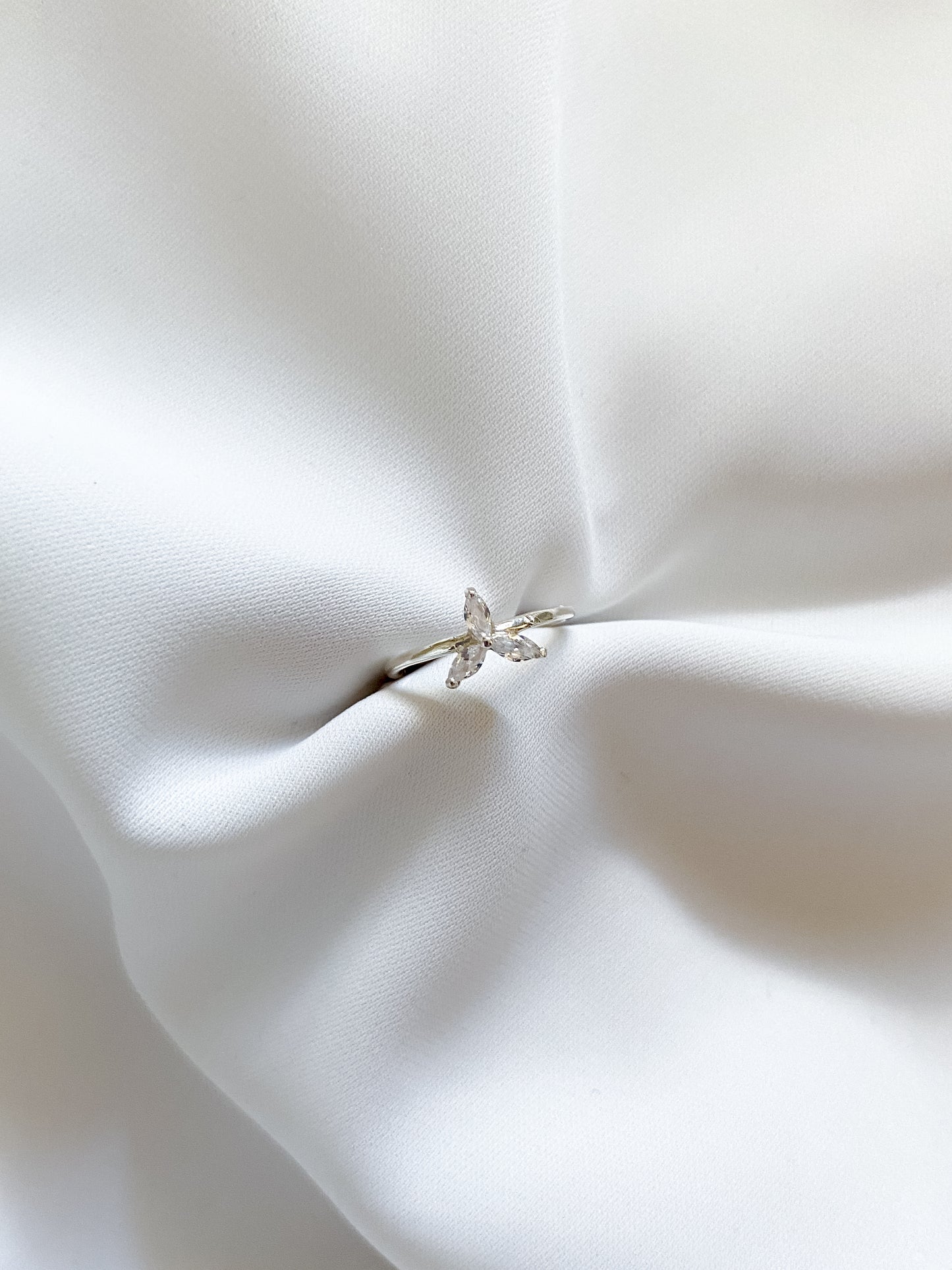 Dainty Starlet Adjustable Sterling Silver Ring