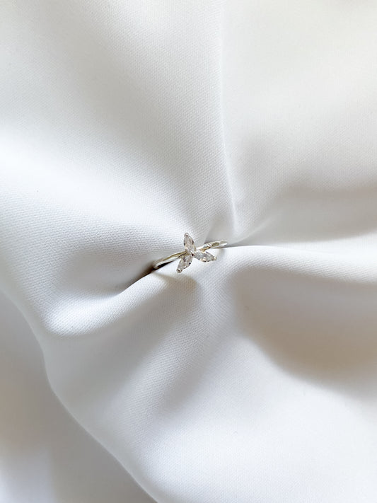Dainty Starlet Adjustable Sterling Silver Ring