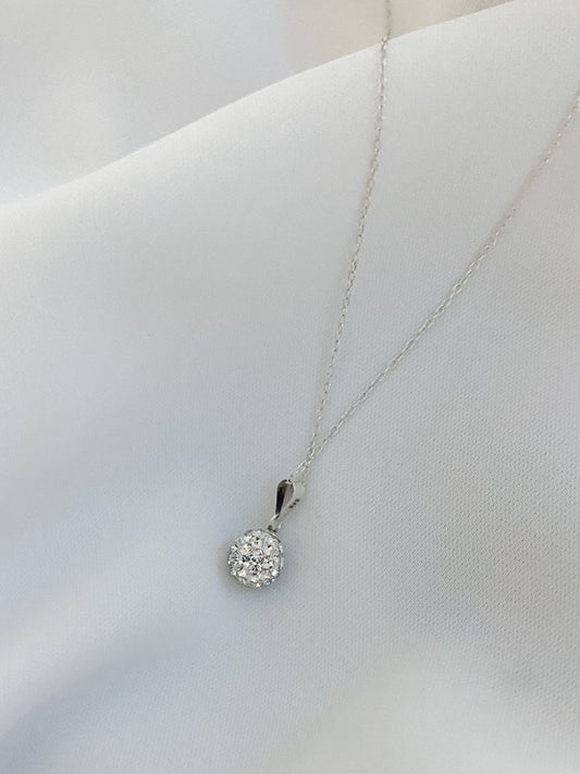 Studded Ball Charm Sterling Silver Necklace