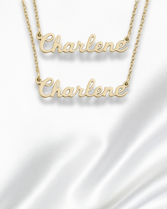 Double Custom Name Necklace - Gold