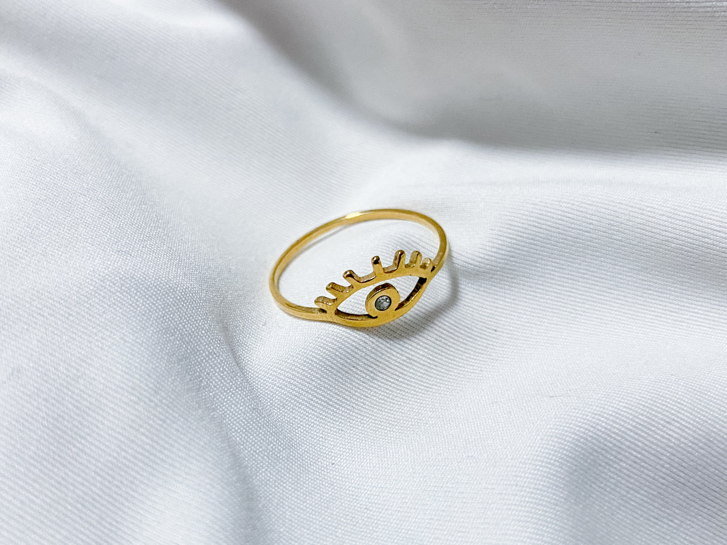 Diamanté Eye Ring - Gold