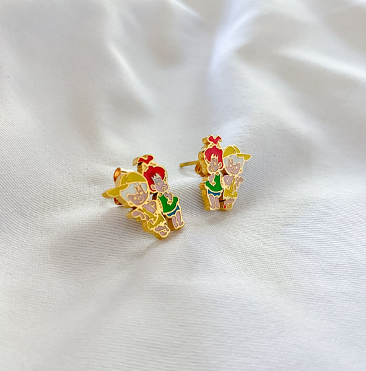 Cartoon Earring Studs - Gold