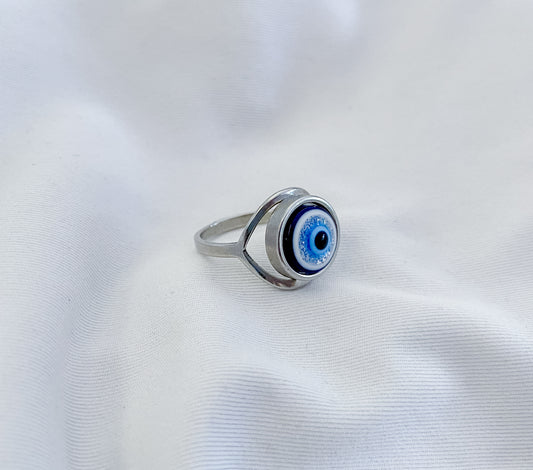 Glitter Eye Ring - Silver