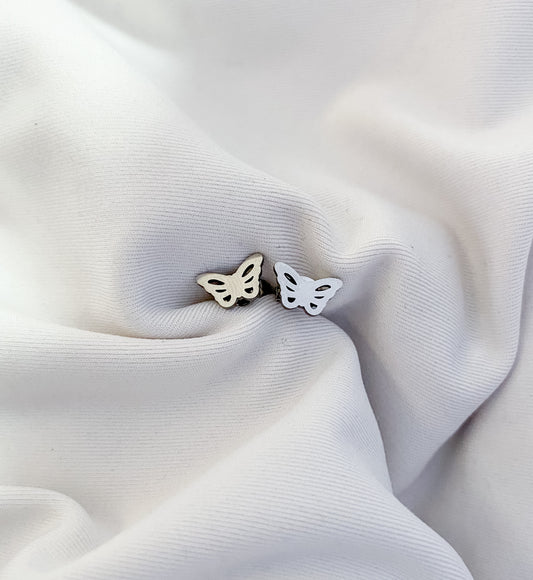 Butterfly Earring Studs - Silver