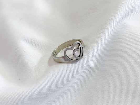 Double Heart Ring - Silver
