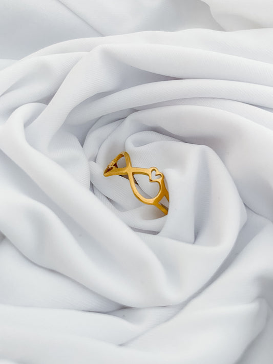 Heart Infinity Ring - Gold
