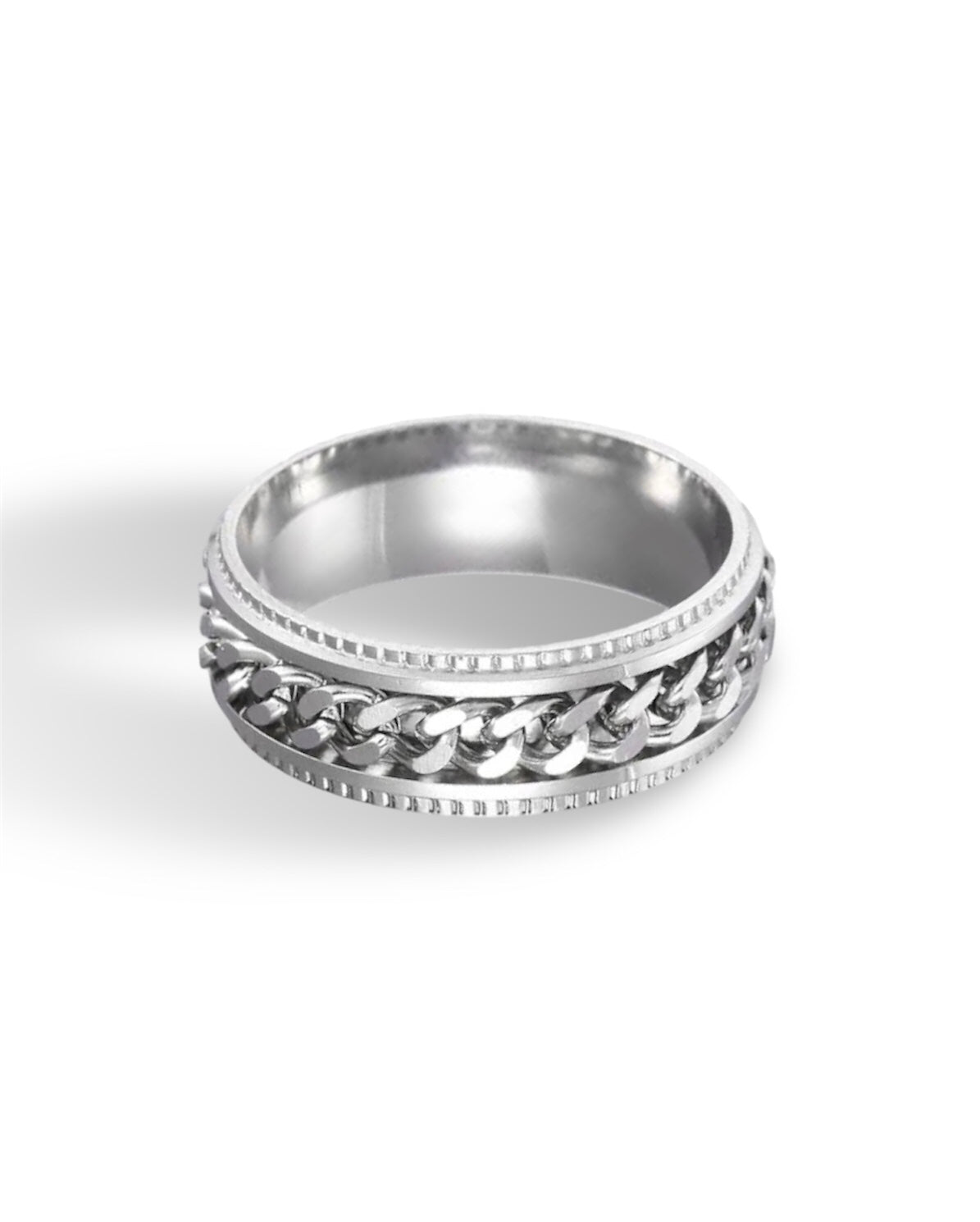 Chain Fidget Ring: Silver-on-Silver