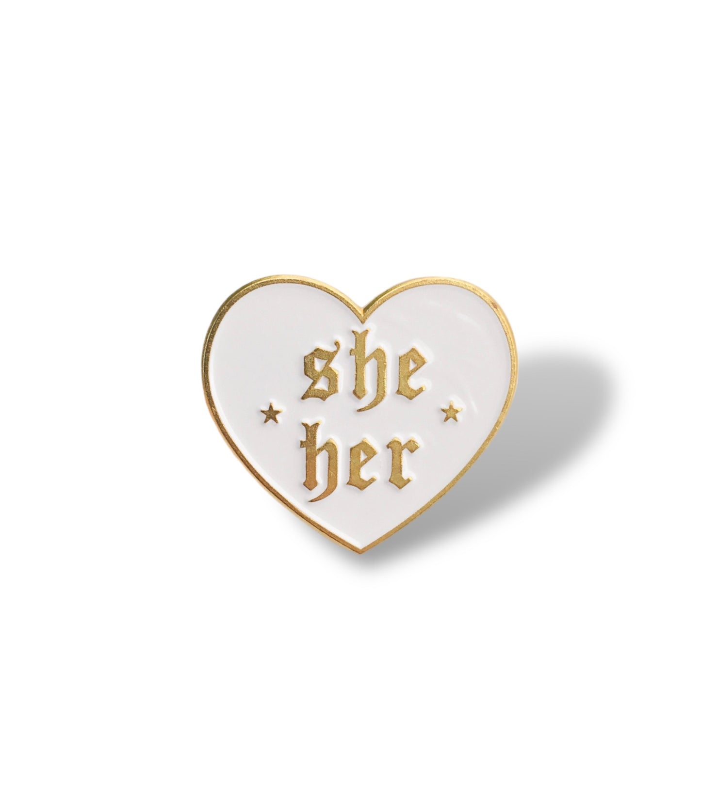 She/Her Heart Pronoun Pin