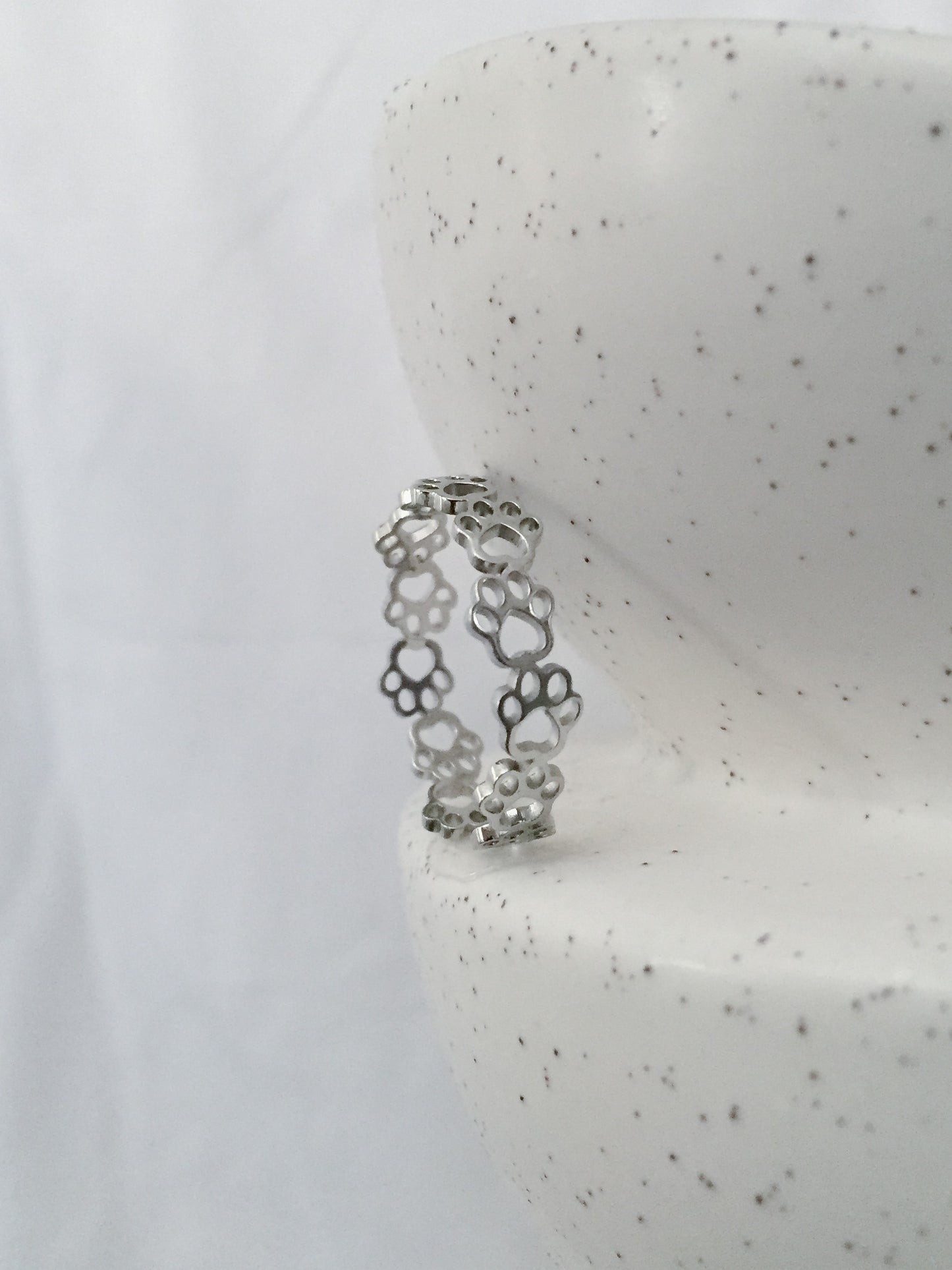 Adjustable Paw Cuff Ring - Silver