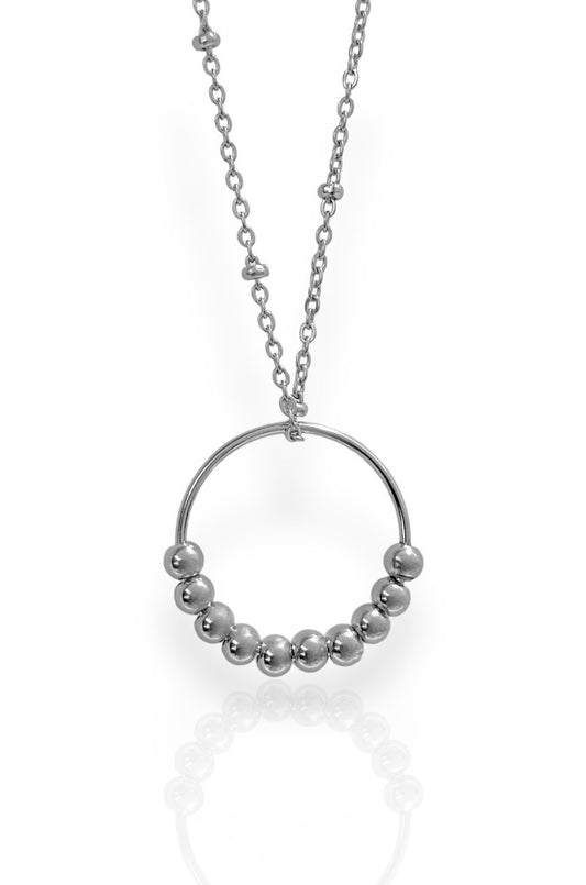 Fidget Bead Necklace - Silver