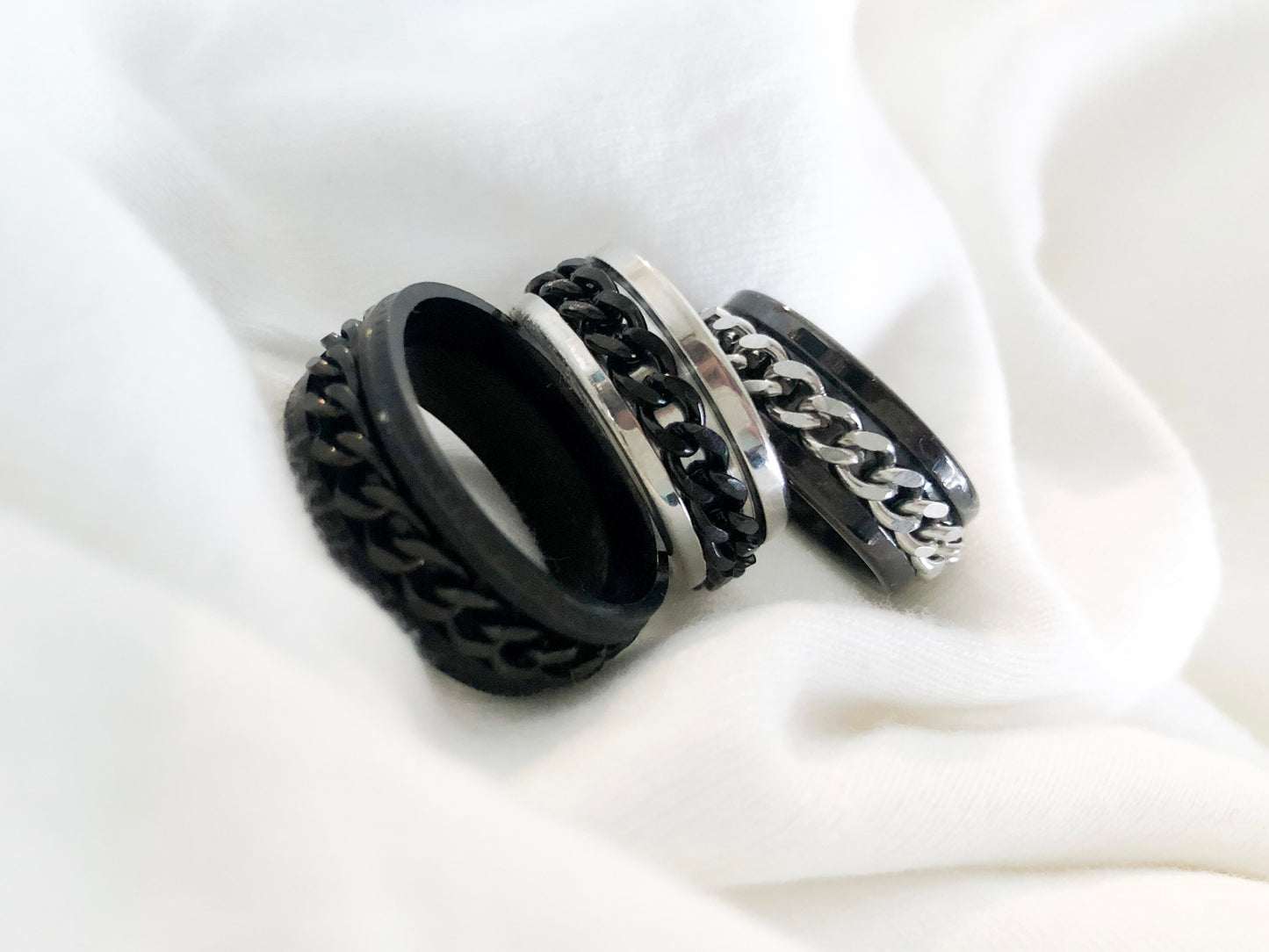 Chain Fidget Ring: Black-on-Black