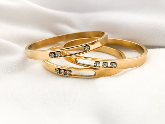 Diamanté Fidget Bangle - Gold