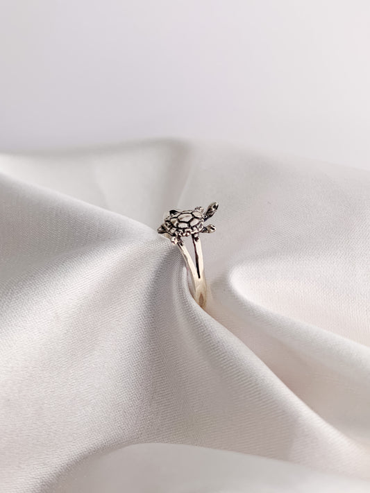 Rustic Turtle Sterling Silver Ring