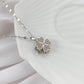 Full Diamanté Clover Fidget Necklace - Silver