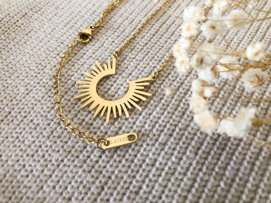 Ring Holder Sun Necklace - Gold