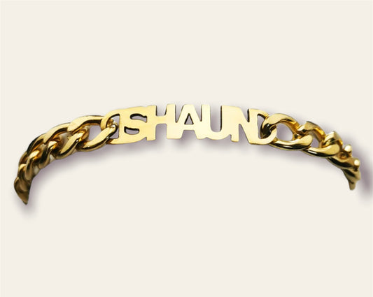 Custom Written Name Bracelet - Gold