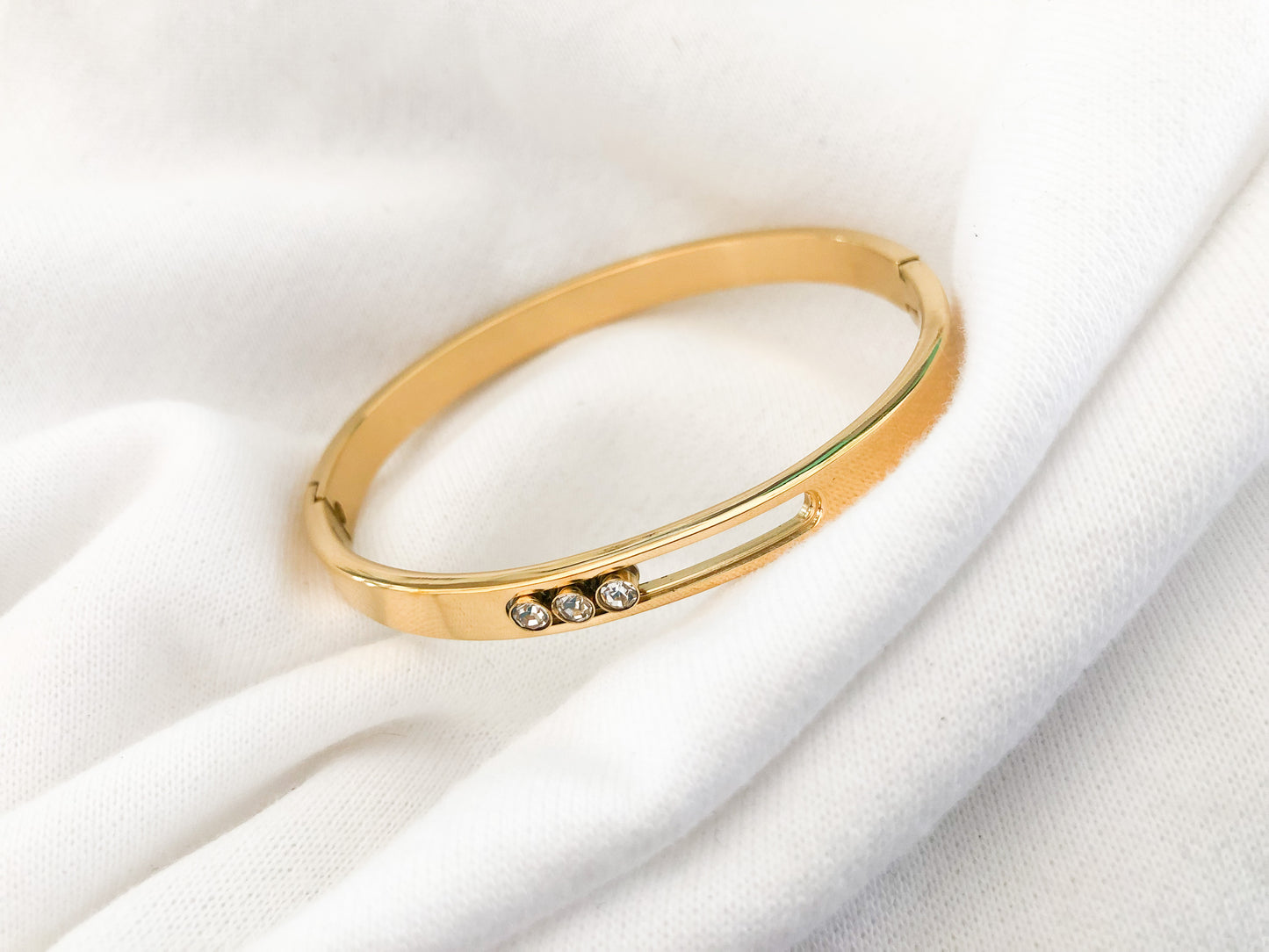 Diamanté Fidget Bangle - Gold