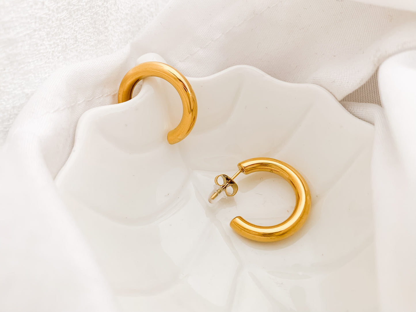 Large Hoop Earrings - Gold