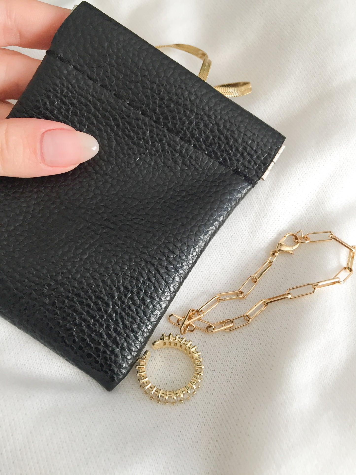 PU Leather Magnetic Jewelry Pouch
