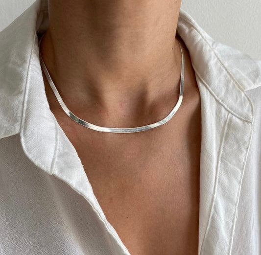 Flat Snake Chain - Silver