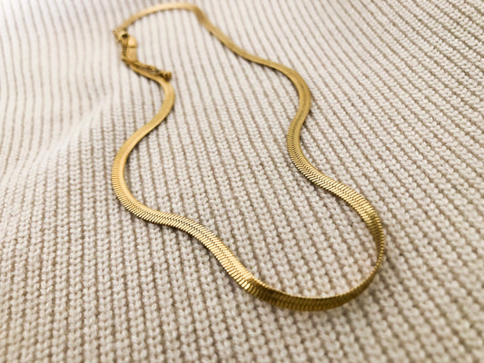 Flat Snake Chain - Gold
