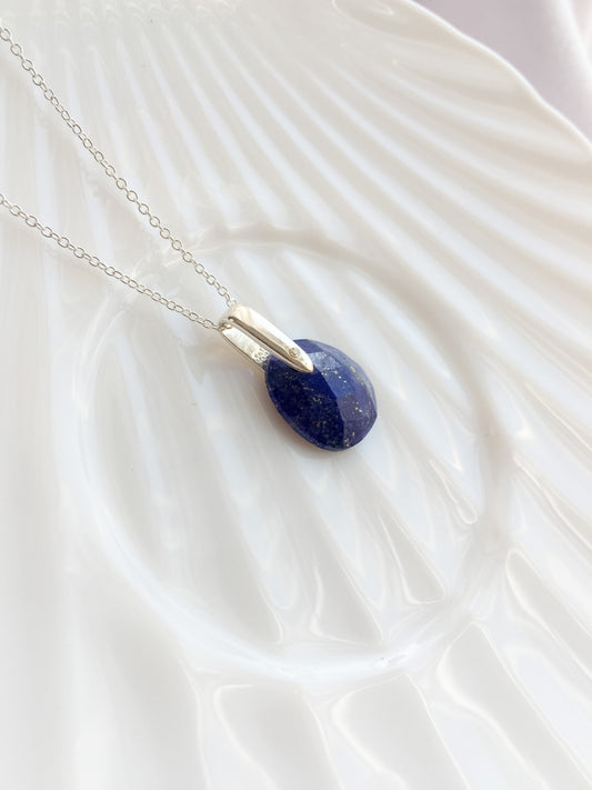 Sterling Silver Blue Crystal Necklace